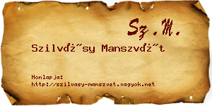 Szilvásy Manszvét névjegykártya
